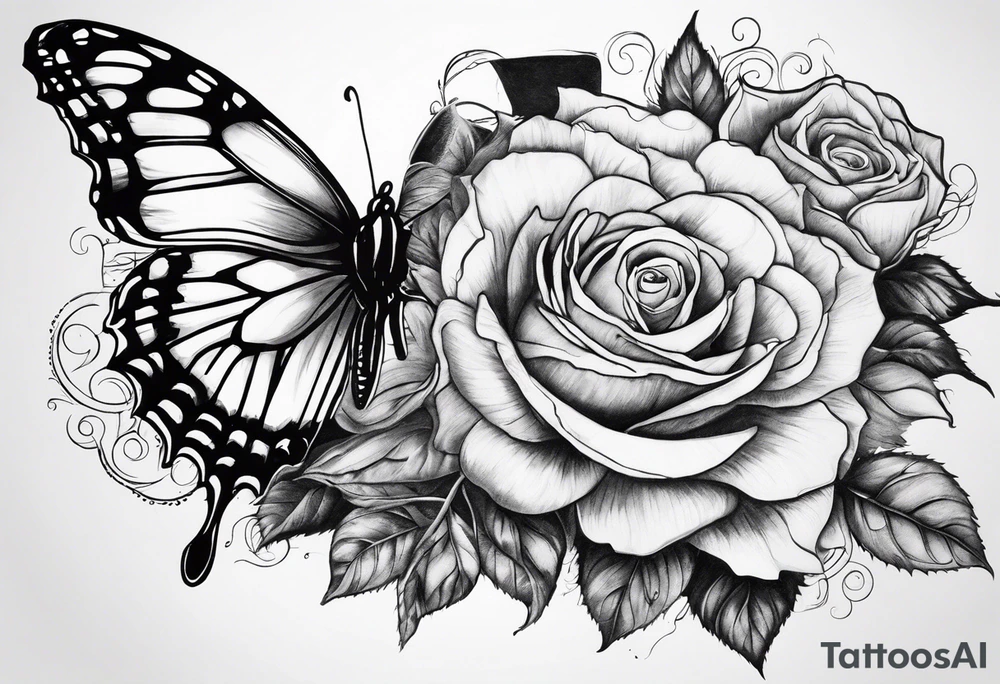 Flower : rose , sunflower, camera, butterfly tattoo idea