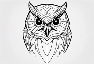 create one line tattoo of a owl head. the line has to start at the buttom and be finished at the top. Has to be simplistic and be one-line that is connected tattoo idea