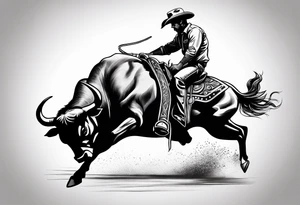 Bull riding cowboy tattoo tattoo idea