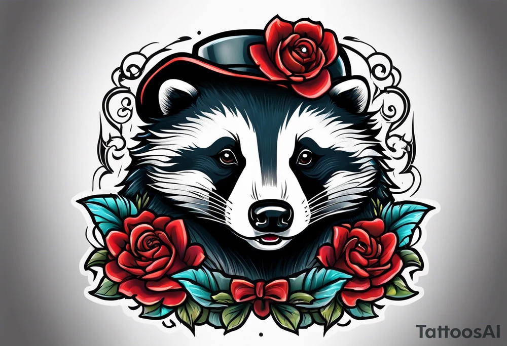 Angry badger tattoo idea