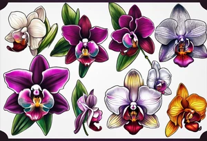 Small orchids tattoo idea