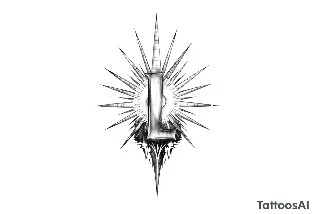 Symbol of light with a small L tattoo idea