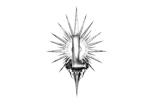 Symbol of light with a small L tattoo idea