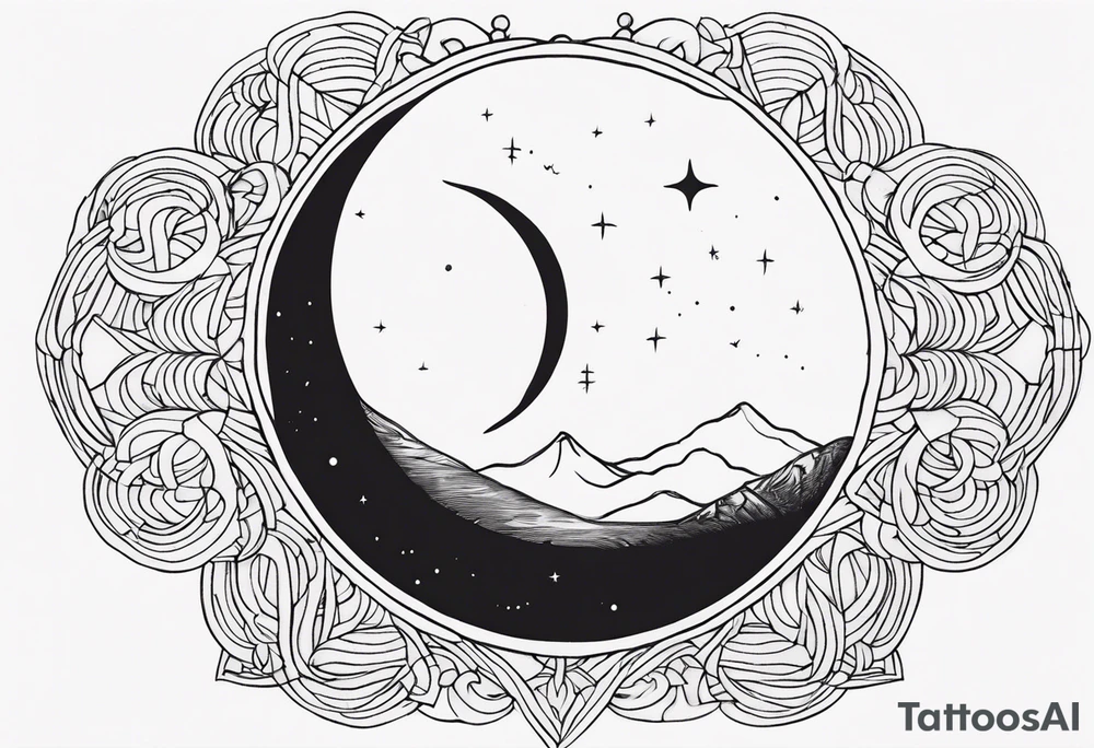 sacred moon tattoo idea