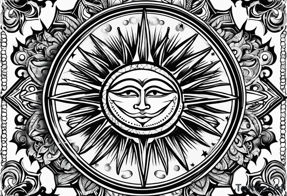 Protective shield with a sun tattoo idea