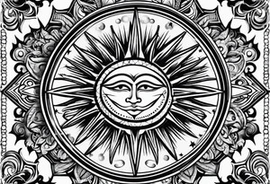 Protective shield with a sun tattoo idea