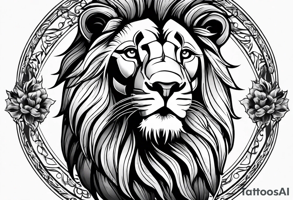 lion with mane tattoo idea