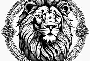 lion with mane tattoo idea