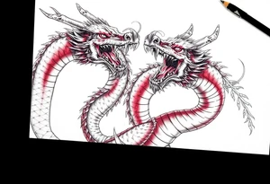 roaring dragons tattoo idea