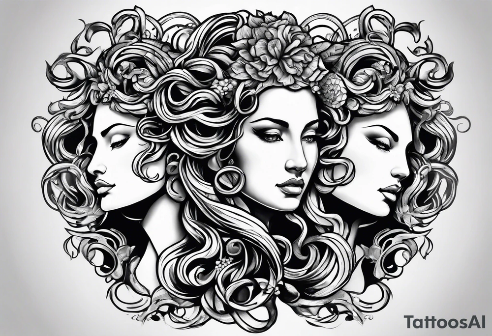 Medusa heads tattoo idea