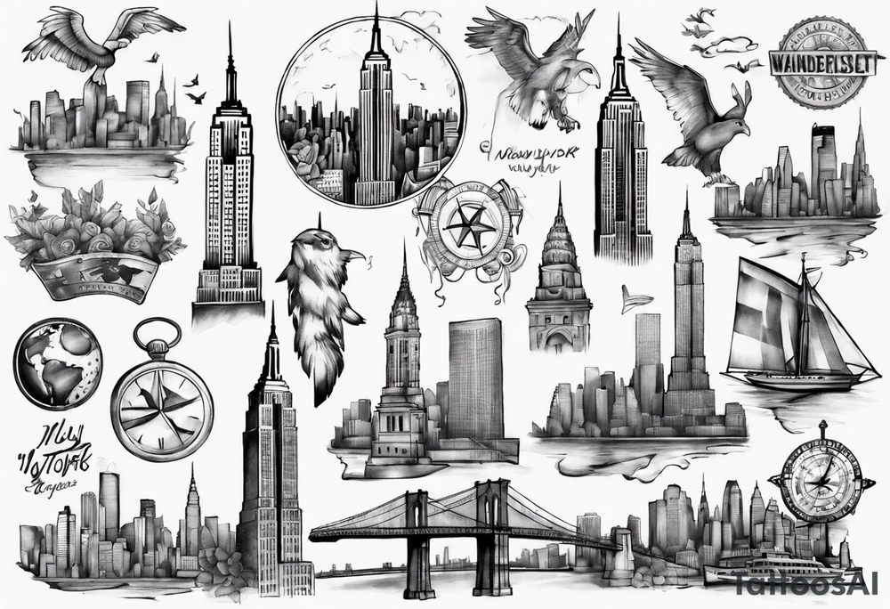 New York City wanderlust tattoo idea