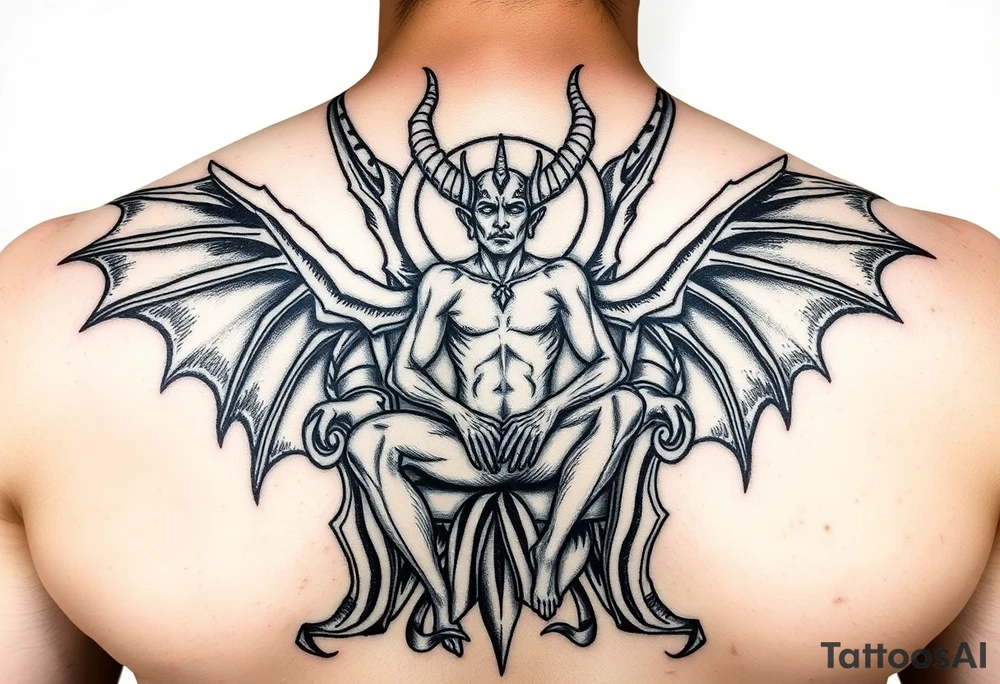 Lucifer sitting on this throne tattoo idea