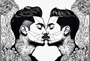 Two person kiss tattoo idea
