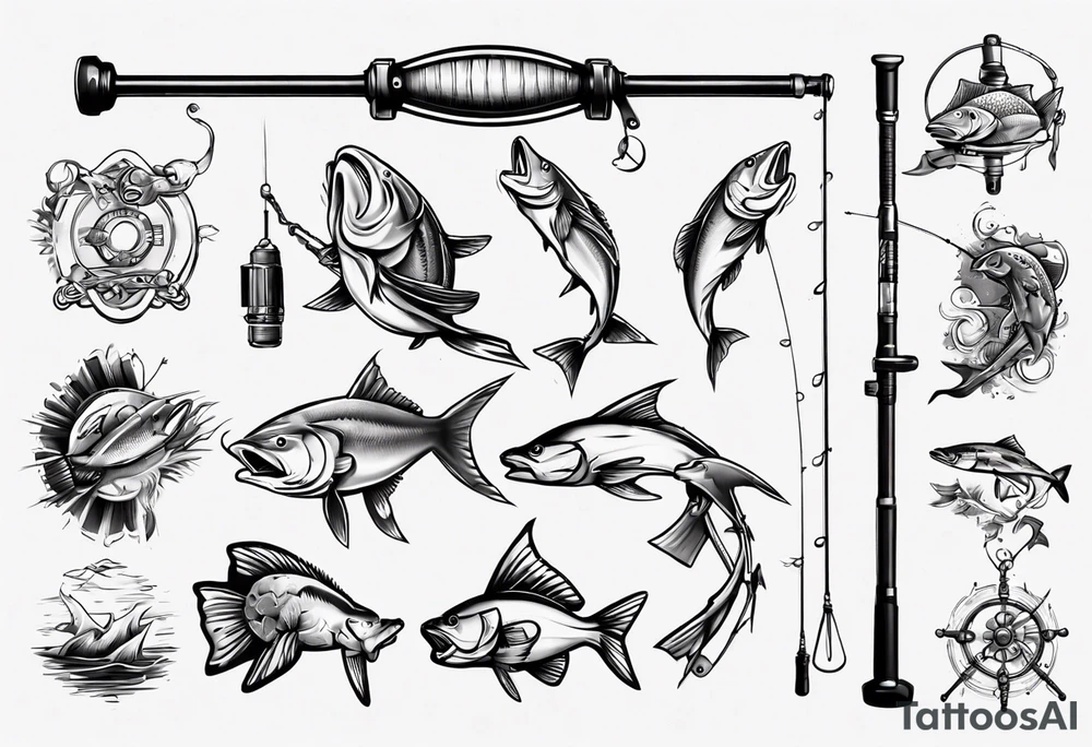 Fishing rod tattoo idea