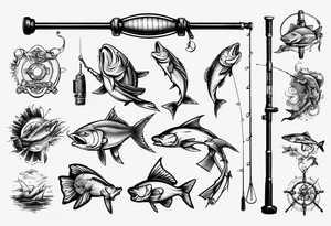 Fishing rod tattoo idea