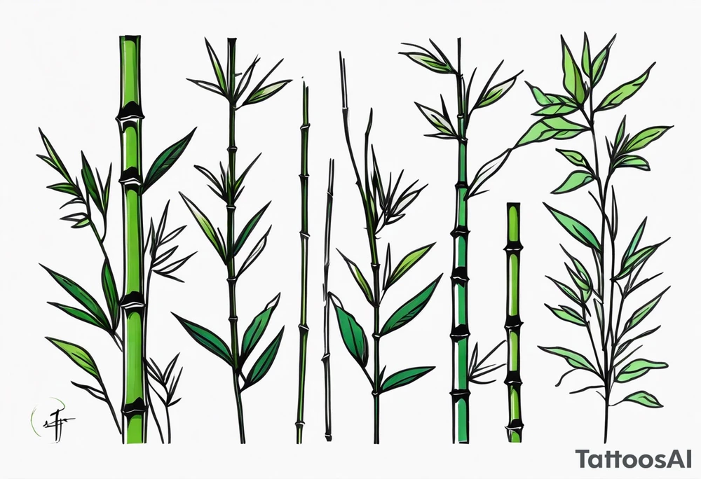 fine line small bamboo tattoo idea