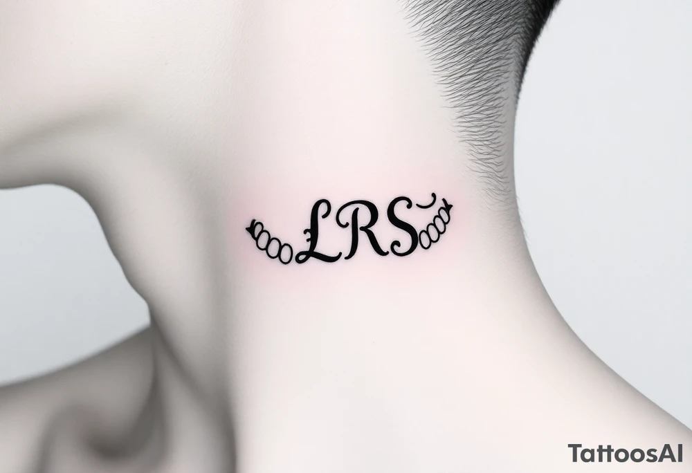 Seductive teeth marks with the initials lrs tattoo idea