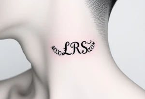 Seductive teeth marks with the initials lrs tattoo idea