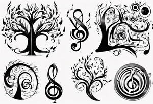 music speaker note tree tattoo idea