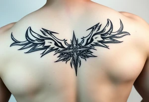 Tribal religious full sleeve  masculine tattoo idea