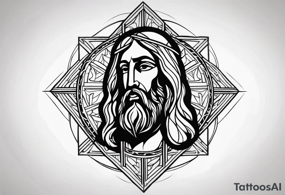 Jesús en modo tradicional , con poca tinta tattoo idea