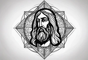 Jesús en modo tradicional , con poca tinta tattoo idea