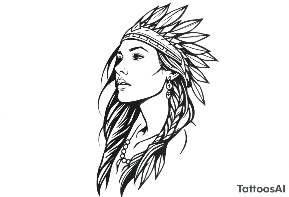 Native American female tattoo idea