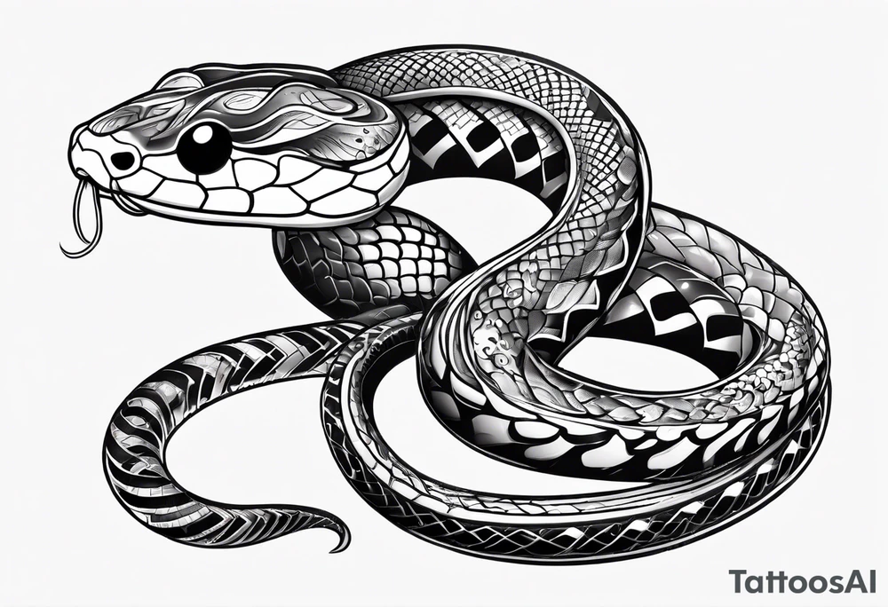 A cute snake with hearts. tattoo idea