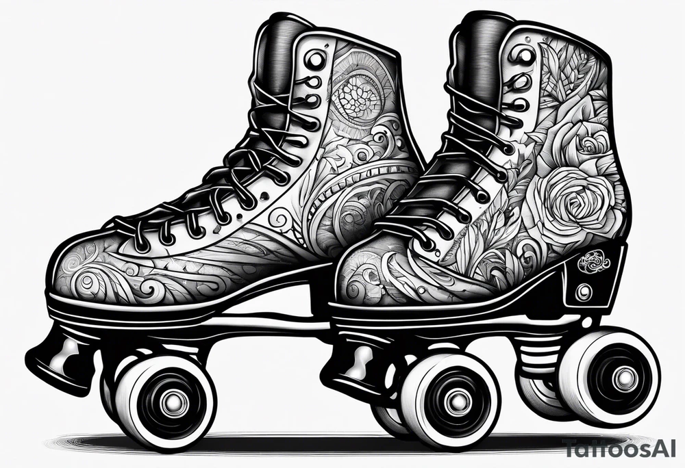 Pair of rollerskates tattoo idea