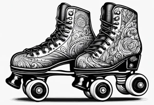 Pair of rollerskates tattoo idea