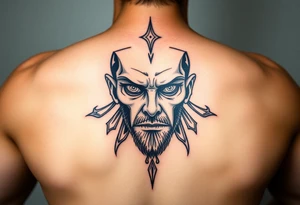 Dark magic small face tattoo idea