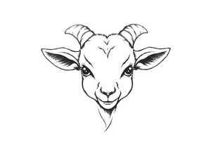 cute goat face tattoo idea