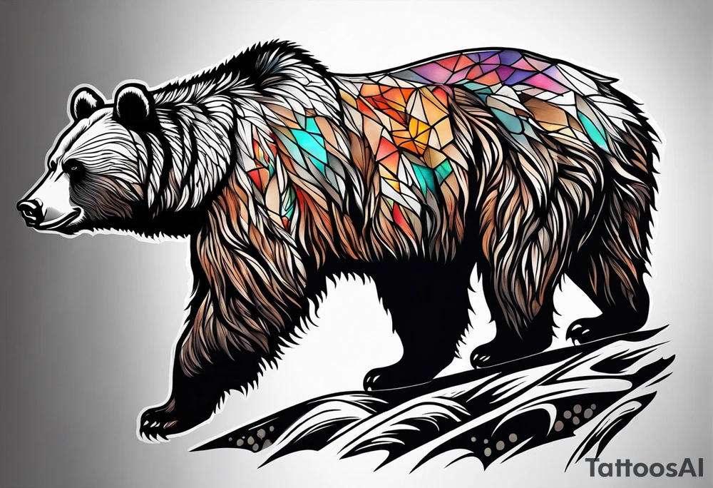 Climbing grizzly bear tattoo tattoo idea