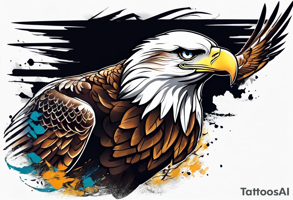 eagle gliding tattoo idea