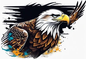eagle gliding tattoo idea