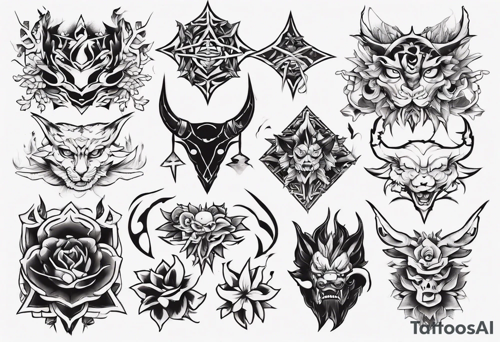 座っている堕天使 tattoo idea