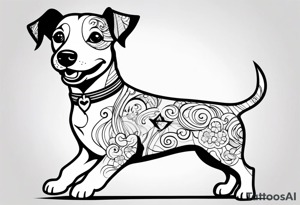 Grinning jack Russell tattoo idea
