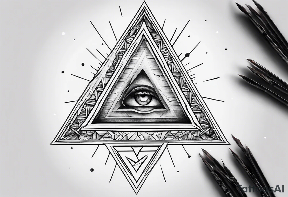 A triangle with nothing inside of it tattoo idea