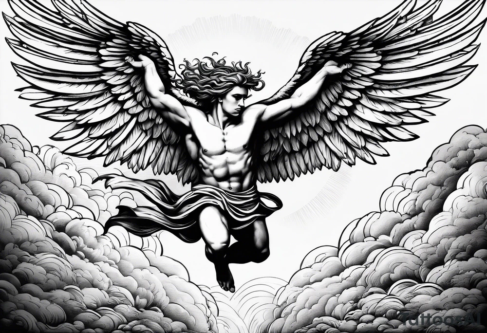 icarus greek design falling into an rainbow tattoo idea icarus greek design falling into an rainbow tattoo idea