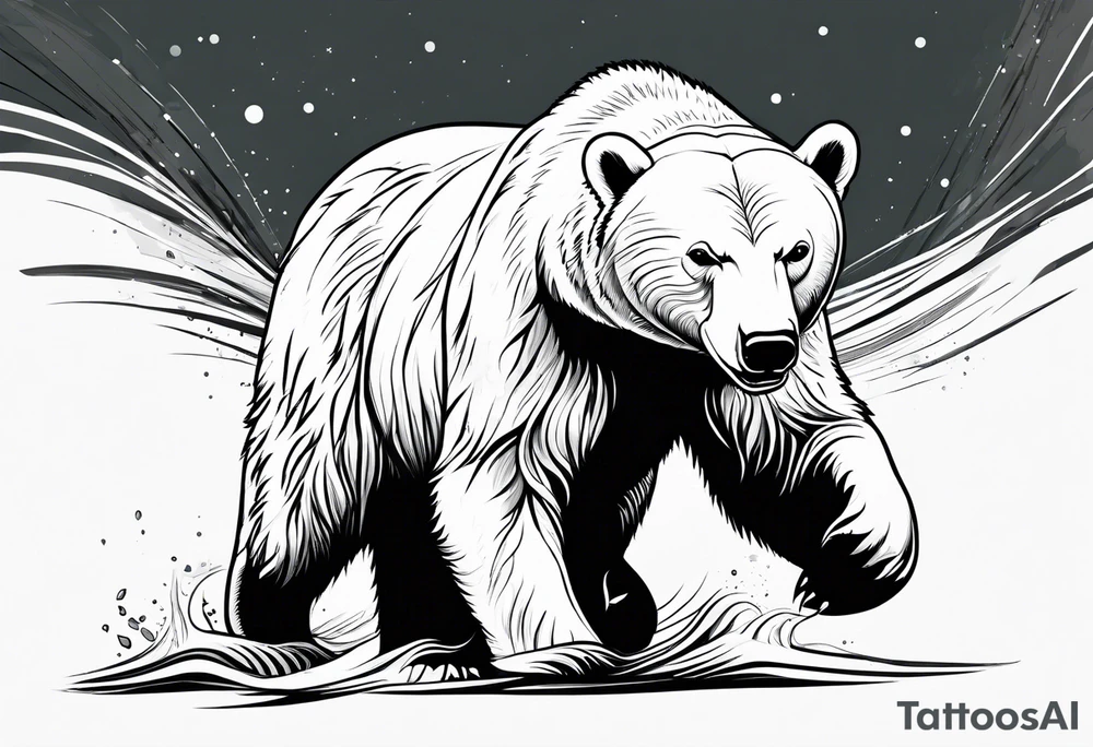 polar bear growls tattoo idea