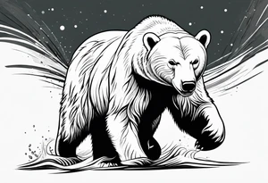 polar bear growls tattoo idea