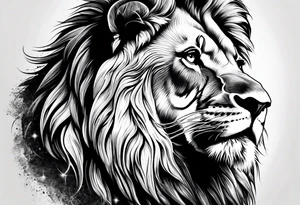 Powerful majestic lion, up close tattoo idea