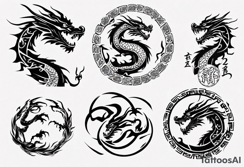 lunar new year tattoo the year 2024 a simplified dragon. Turn the numbers 2024 into a dragon tattoo idea