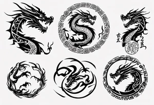 lunar new year tattoo the year 2024 a simplified dragon. Turn the numbers 2024 into a dragon tattoo idea