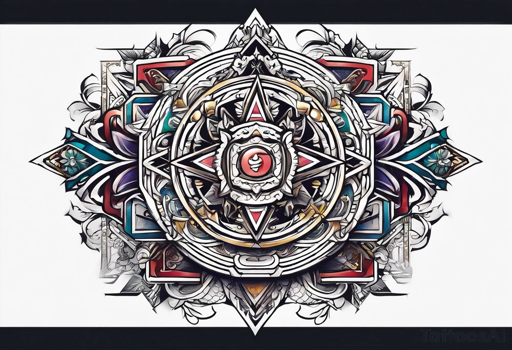 free masonry symbol , rectangle tattoo idea