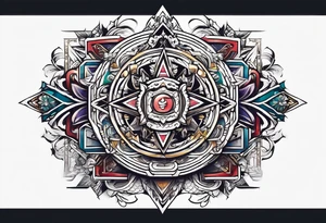 free masonry symbol , rectangle tattoo idea