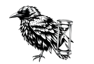 a raven and a hourglass. tattoo idea