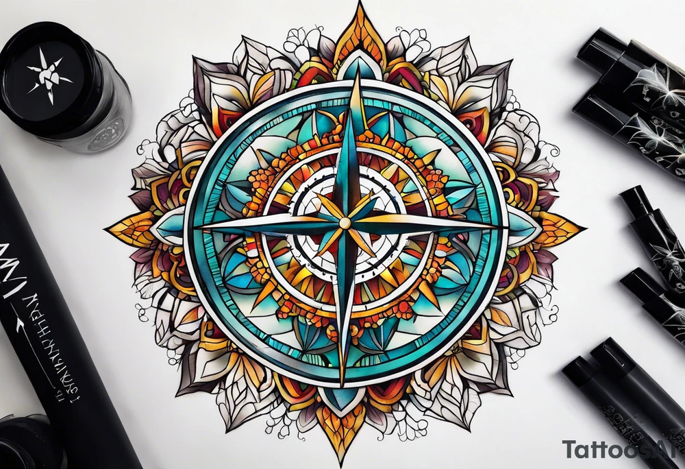 Compass wonderland  dead 
rabbit mandalas tattoo idea