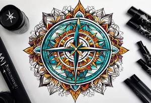Compass wonderland  dead 
rabbit mandalas tattoo idea