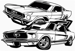 Vintage Ford mustang tattoo idea